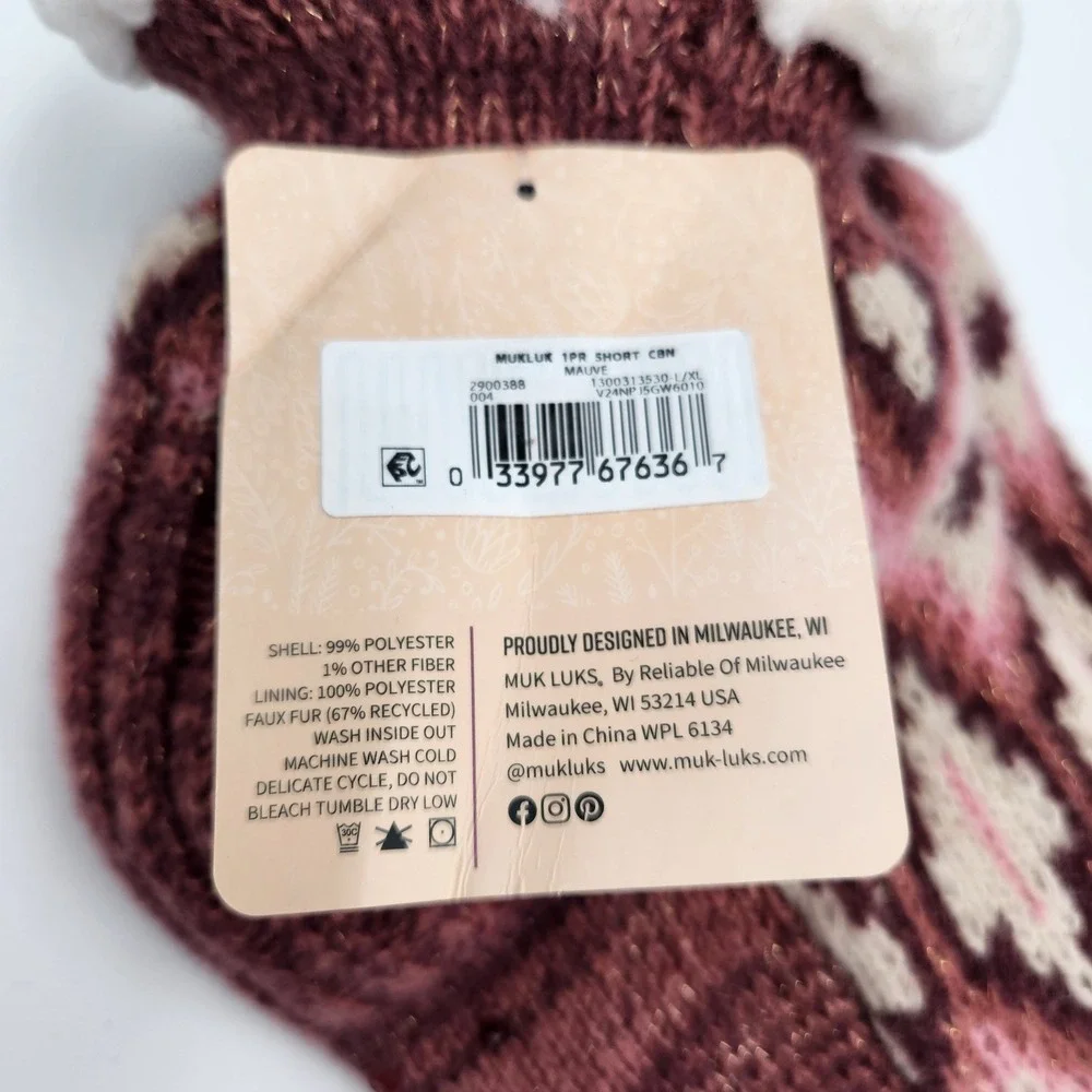 Sock Set Adult Muk Luks Short Cabin Set L/XL and Alexa‎ Rose Sock Size 9-11 Cozy